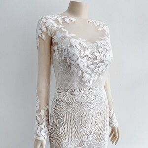 Wedding Dress Leaf Lace Topper/ Bolero